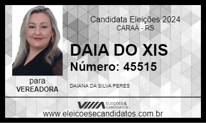 Candidato DAIA DO XIS 2024 - CARAÁ - Eleições