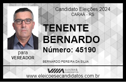 Candidato TENENTE BERNARDO 2024 - CARAÁ - Eleições