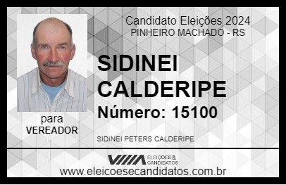 Candidato SIDINEI CALDERIPE 2024 - PINHEIRO MACHADO - Eleições