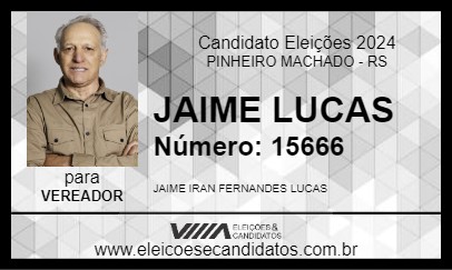 Candidato JAIME LUCAS 2024 - PINHEIRO MACHADO - Eleições