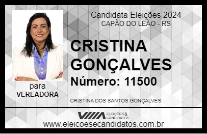 Candidato CRISTINA GONÇALVES 2024 - CAPÃO DO LEÃO - Eleições