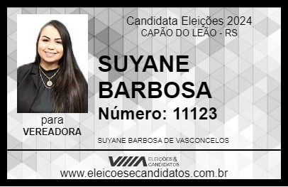 Candidato SUYANE BARBOSA 2024 - CAPÃO DO LEÃO - Eleições