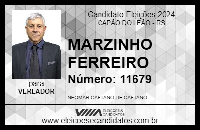 Candidato MARZINHO FERREIRO 2024 - CAPÃO DO LEÃO - Eleições