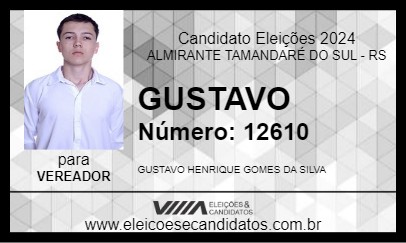 Candidato GUSTAVO 2024 - ALMIRANTE TAMANDARÉ DO SUL - Eleições