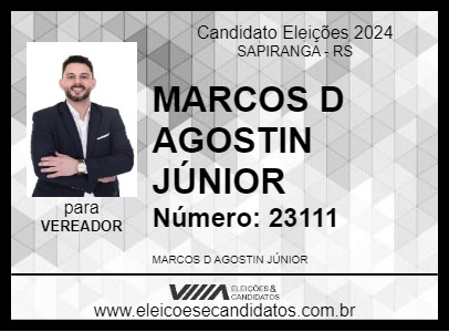 Candidato MARCOS D AGOSTIN JÚNIOR 2024 - SAPIRANGA - Eleições