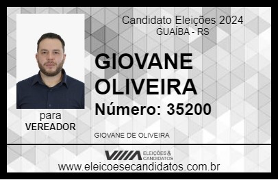 Candidato GIOVANE OLIVEIRA 2024 - GUAÍBA - Eleições