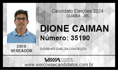 Candidato DIONE CAIMAN 2024 - GUAÍBA - Eleições