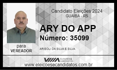 Candidato ARY DO APP 2024 - GUAÍBA - Eleições