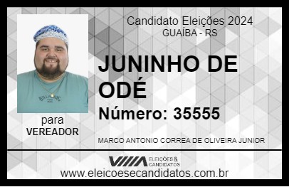 Candidato JUNINHO DE ODÉ 2024 - GUAÍBA - Eleições