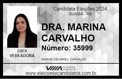 Candidato DRA. MARINA CARVALHO 2024 - GUAÍBA - Eleições