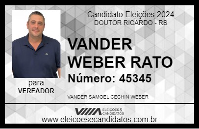 Candidato VANDER WEBER RATO 2024 - DOUTOR RICARDO - Eleições