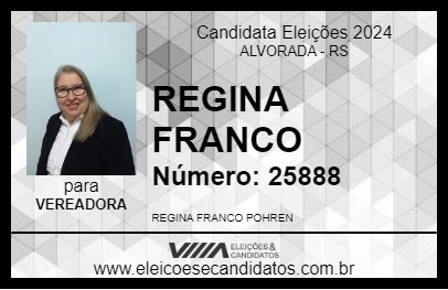 Candidato REGINA FRANCO 2024 - ALVORADA - Eleições