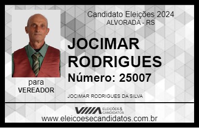 Candidato JOCIMAR RODRIGUES 2024 - ALVORADA - Eleições