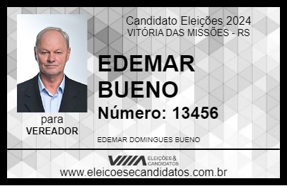 Candidato EDEMAR  BUENO 2024 - VITÓRIA DAS MISSÕES - Eleições