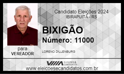 Candidato BIXIGÃO 2024 - IBIRAPUITÃ - Eleições