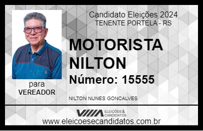 Candidato MOTORISTA NILTON 2024 - TENENTE PORTELA - Eleições