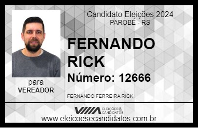 Candidato FERNANDO F RICK 2024 - PAROBÉ - Eleições