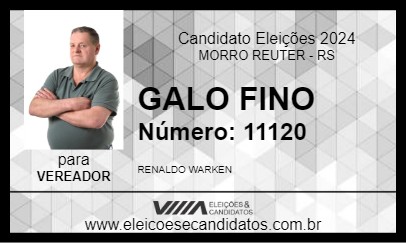 Candidato GALO FINO 2024 - MORRO REUTER - Eleições