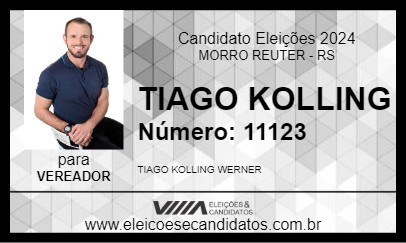 Candidato TIAGO KOLLING 2024 - MORRO REUTER - Eleições