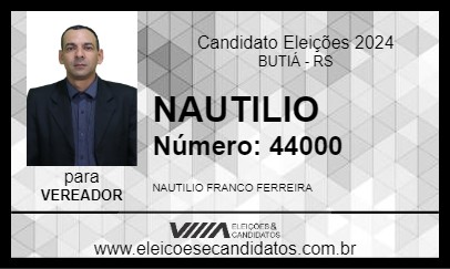 Candidato NAUTILIO 2024 - BUTIÁ - Eleições