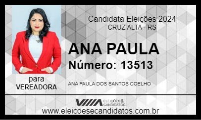 Candidato ANA PAULA 2024 - CRUZ ALTA - Eleições