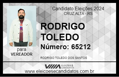 Candidato RODRIGO TOLEDO 2024 - CRUZ ALTA - Eleições