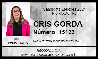 Candidato CRIS GORDA 2024 - RIO PARDO - Eleições