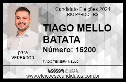 Candidato TIAGO MELLO BATATA 2024 - RIO PARDO - Eleições