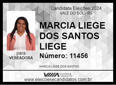 Candidato MARCIA LIEGE DOS SANTOS LIEGE  2024 - VALE DO SOL - Eleições