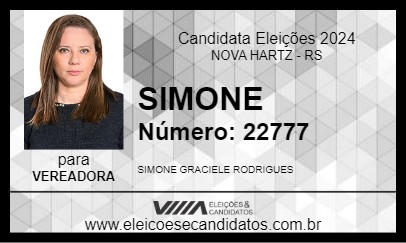 Candidato SIMONE 2024 - NOVA HARTZ - Eleições