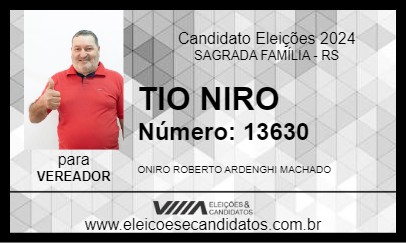 Candidato TIO NIRO 2024 - SAGRADA FAMÍLIA - Eleições