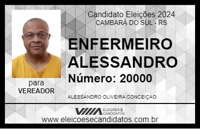 Candidato ENFERMEIRO ALESSANDRO 2024 - CAMBARÁ DO SUL - Eleições