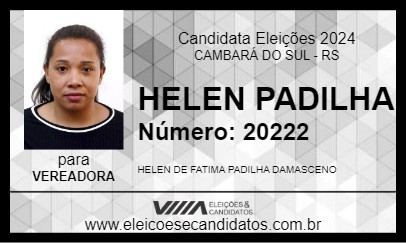 Candidato HELEN PADILHA 2024 - CAMBARÁ DO SUL - Eleições