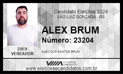 Candidato ALEX BRUM 2024 - SÃO LUIZ GONZAGA - Eleições