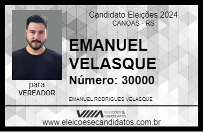 Candidato EMANUEL VELASQUE 2024 - CANOAS - Eleições