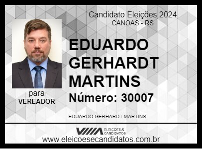 Candidato EDUARDO GERHARDT 2024 - CANOAS - Eleições