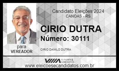 Candidato CIRIO DUTRA 2024 - CANOAS - Eleições