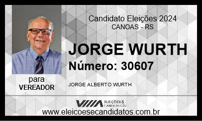 Candidato JORGE WÜRTH 2024 - CANOAS - Eleições