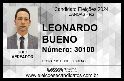 Candidato LEONARDO BUENO 2024 - CANOAS - Eleições