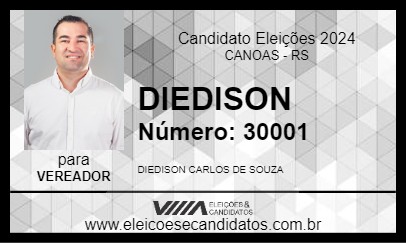 Candidato DIEDISON 2024 - CANOAS - Eleições