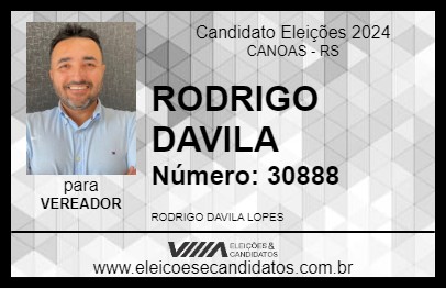 Candidato RODRIGO D`AVILA 2024 - CANOAS - Eleições