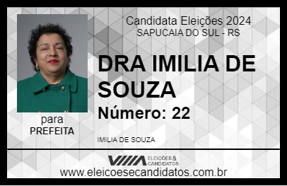 Candidato DRA IMILIA DE SOUZA 2024 - SAPUCAIA DO SUL - Eleições