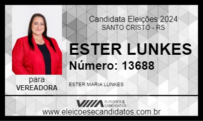 Candidato ESTER LUNKES 2024 - SANTO CRISTO - Eleições