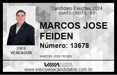 Candidato MARCOS JOSE FEIDEN 2024 - SANTO CRISTO - Eleições