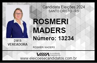 Candidato ROSMERI MADERS 2024 - SANTO CRISTO - Eleições