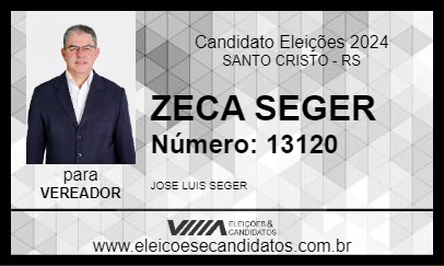 Candidato ZECA SEGER 2024 - SANTO CRISTO - Eleições