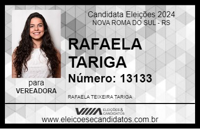 Candidato RAFAELA  TARIGA 2024 - NOVA ROMA DO SUL - Eleições