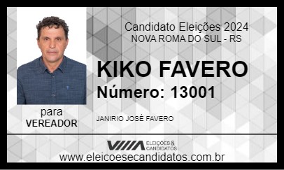 Candidato KIKO FAVERO 2024 - NOVA ROMA DO SUL - Eleições