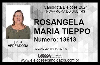 Candidato ROSANGELA MARIA TIEPPO 2024 - NOVA ROMA DO SUL - Eleições