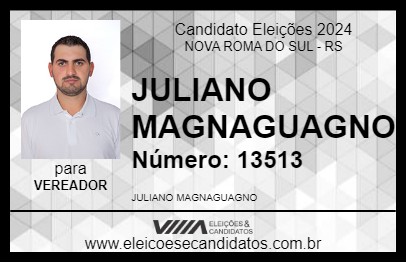 Candidato JULIANO MAGNAGUAGNO 2024 - NOVA ROMA DO SUL - Eleições